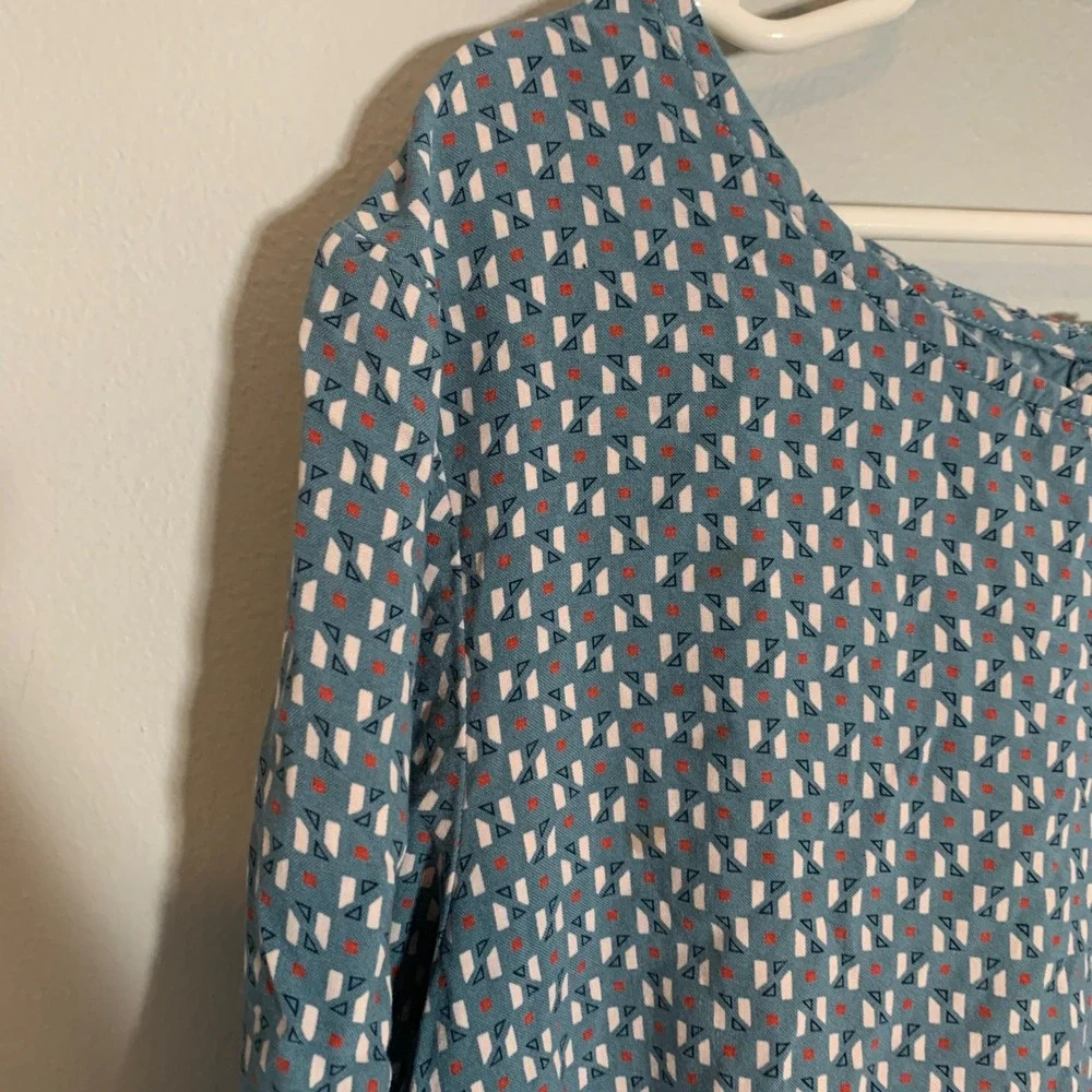5/$25 Old‎ Navy Kids Blue Geometric Print Long Sleeve Dress Size L 10 12